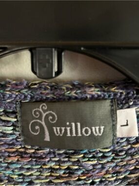 Willow Multicolor Knit Cardigan with Blue and Purple Threads